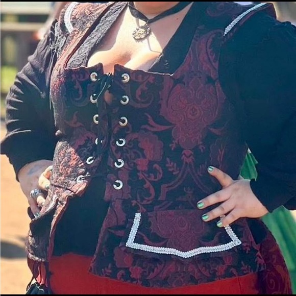 Handmade Felix Needleworthy Black & Red Bodice Corset - Picture 3 of 6